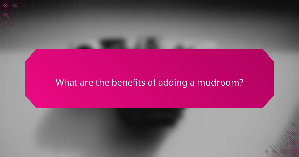 What are the benefits of adding a mudroom?