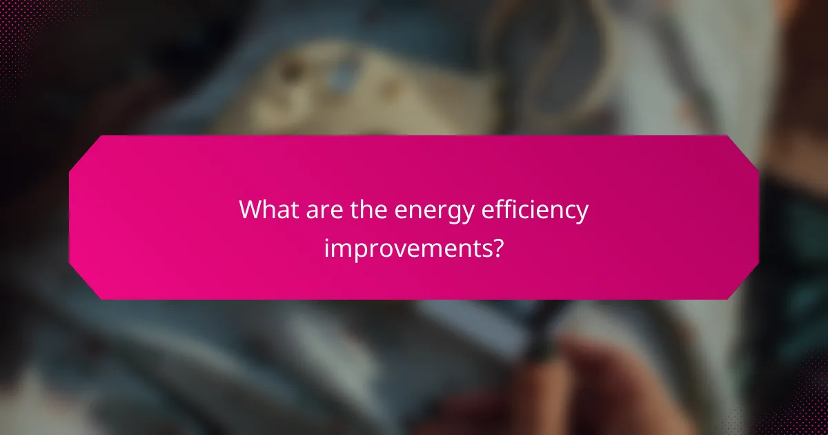 What are the energy efficiency improvements?