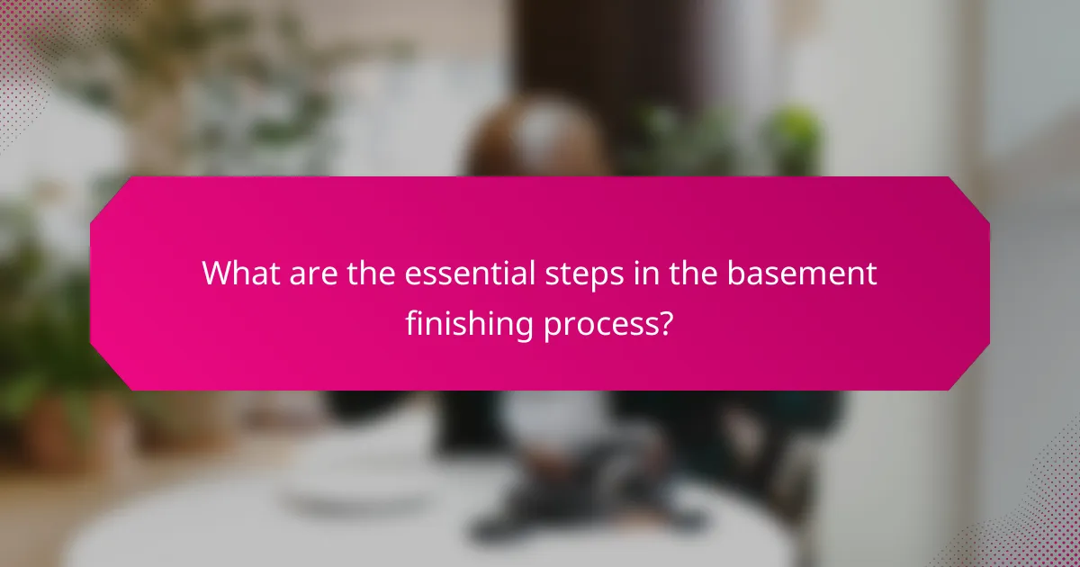 What are the essential steps in the basement finishing process?