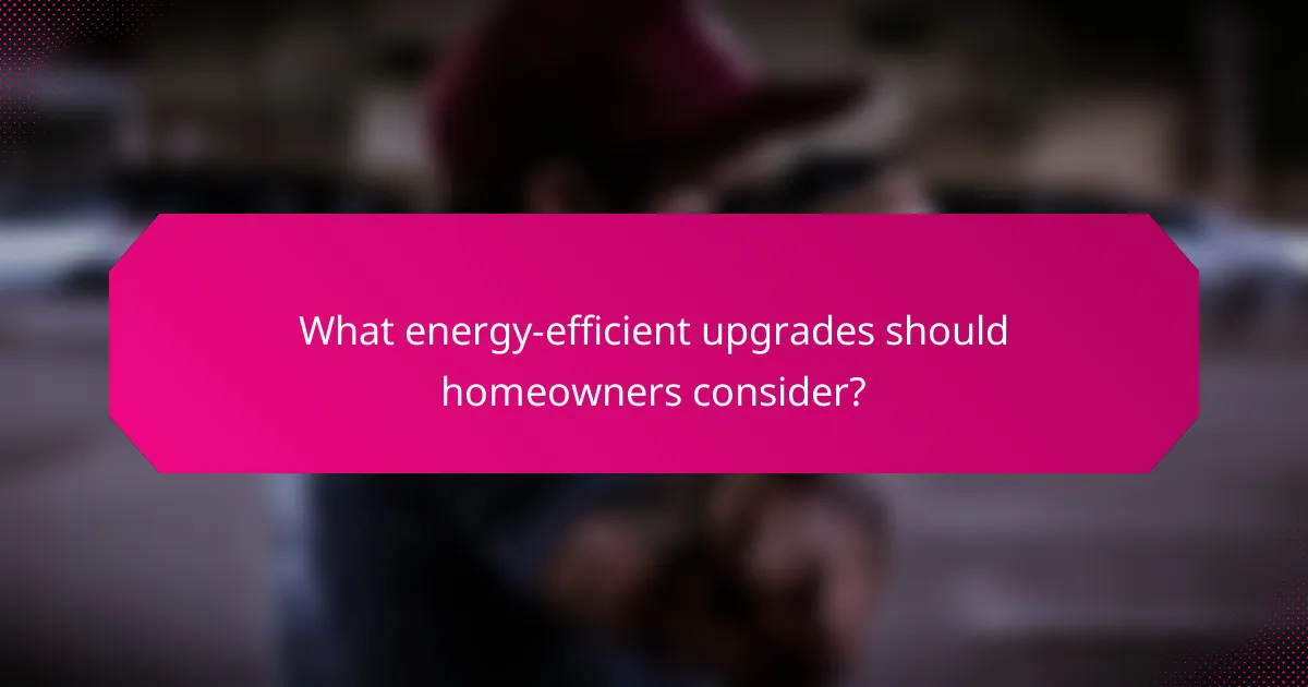 What energy-efficient upgrades should homeowners consider?
